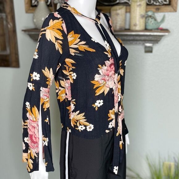 Billabong Lust Linger Long Sleeve Blouse Size Sm - Picture 5 of 15